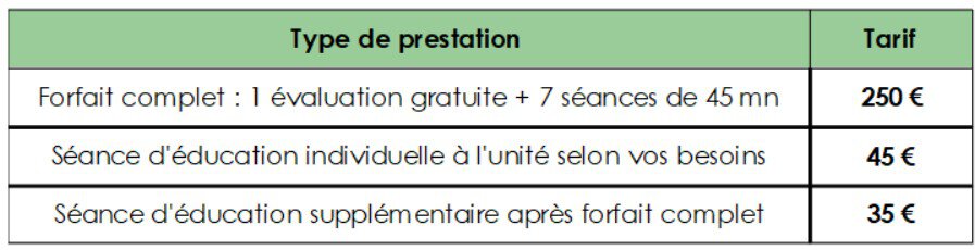 prix des cours d'éducation canine sur toulouse