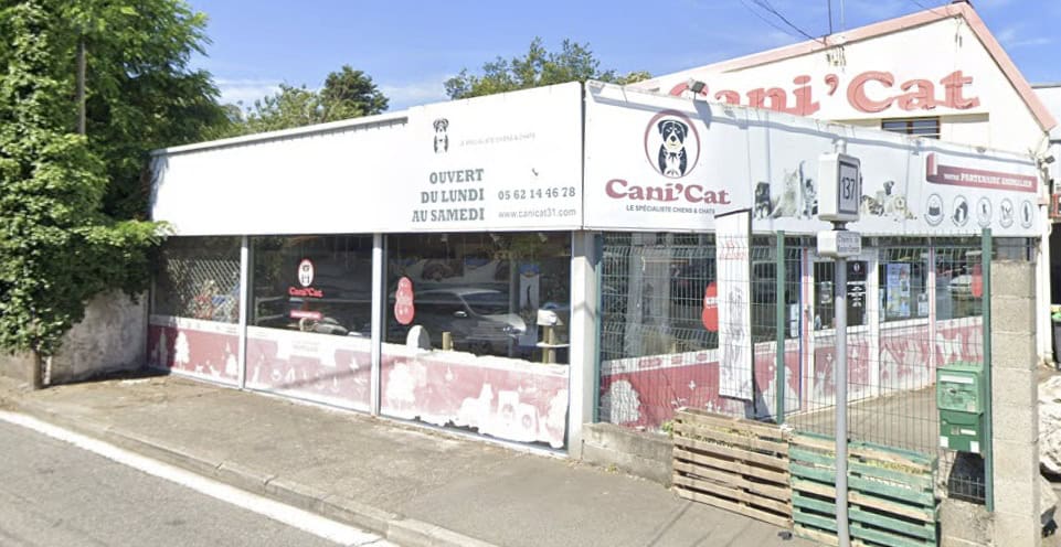 Vue extérieure de l'animalerie Cani'Cat de Toulouse